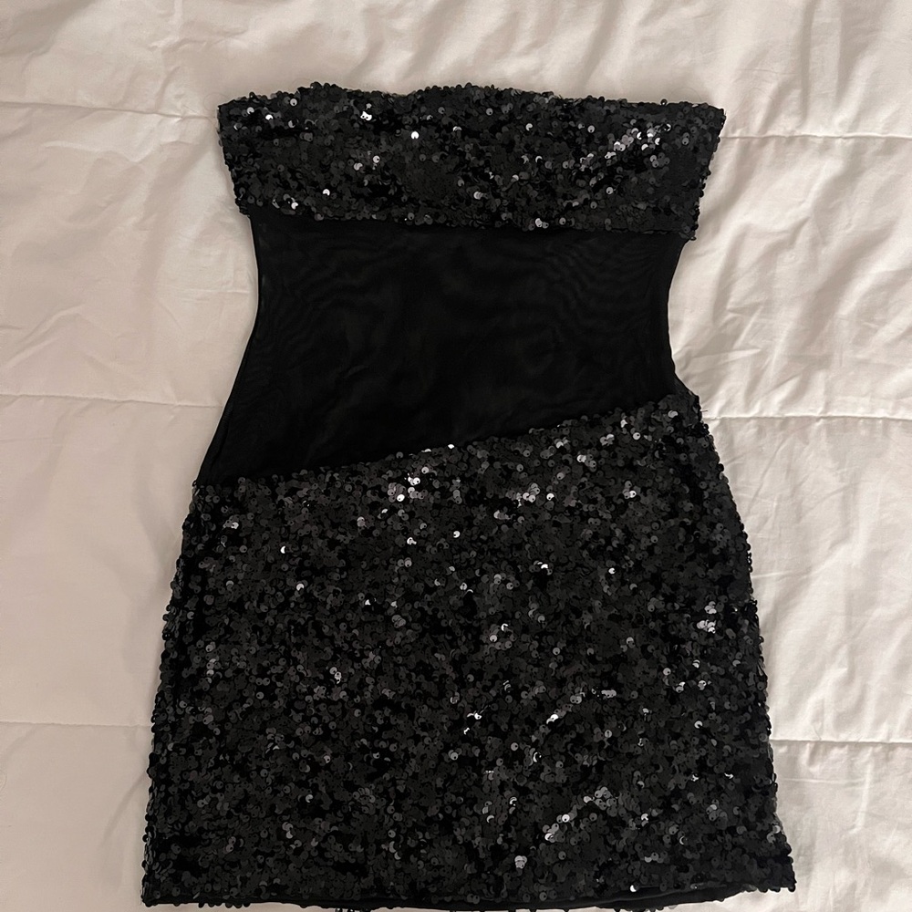 Superdown Lalita Mini Dress - Black Sequin See Th… - image 2